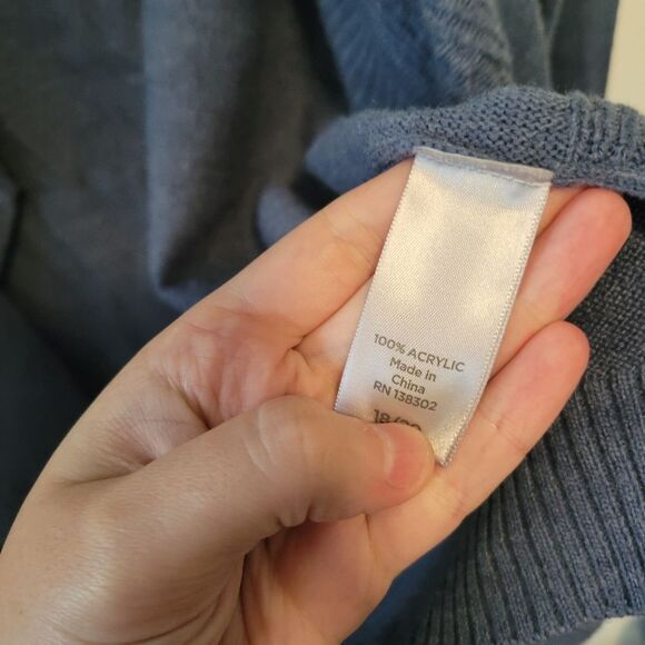 Avenue Blue Drape Front Cardigan Sweater Size 18/20 - Picture 6 of 6